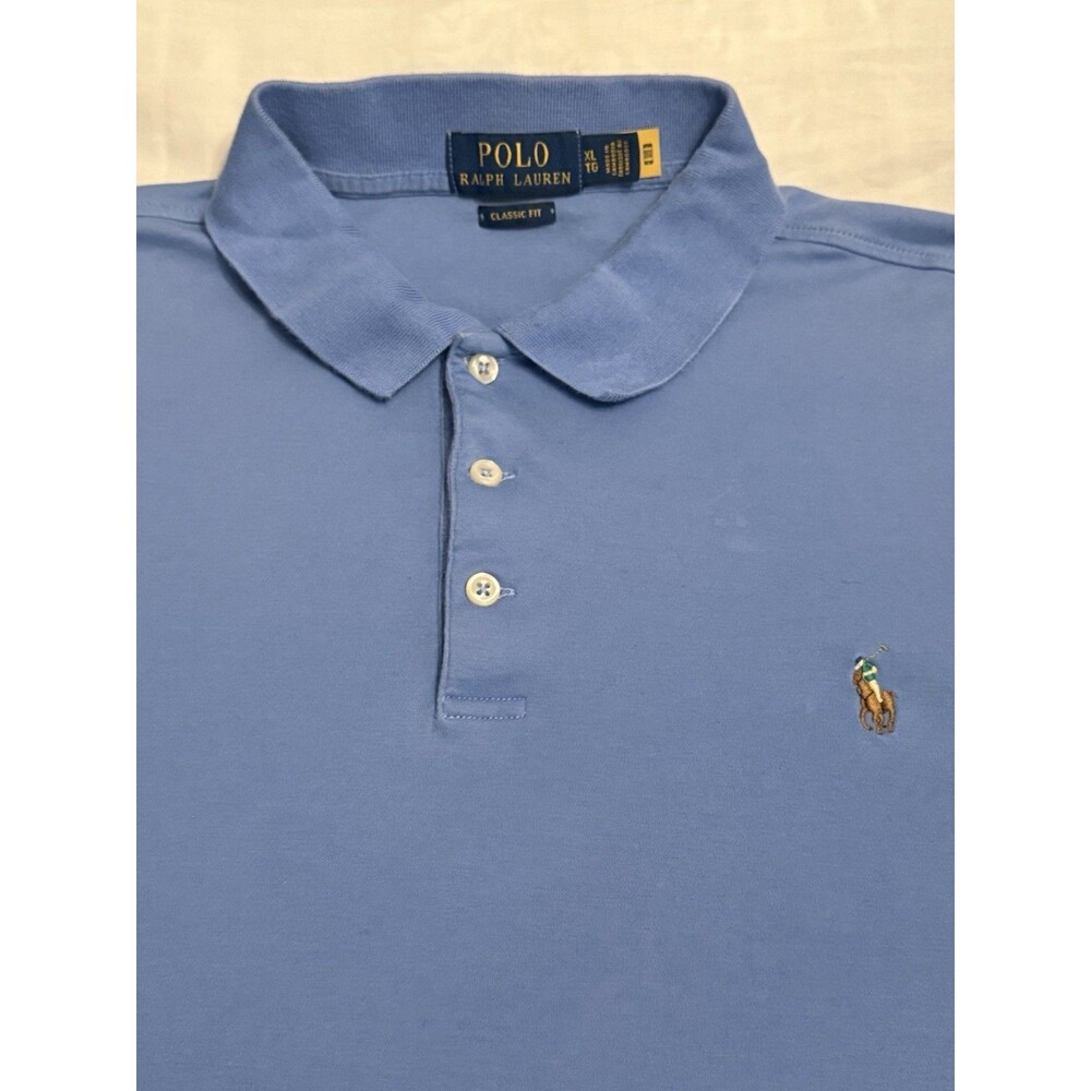 Ralph Lauren Polo Shirt Mens XL Blue Golf Classic Fit Short Sleeve Oxford
